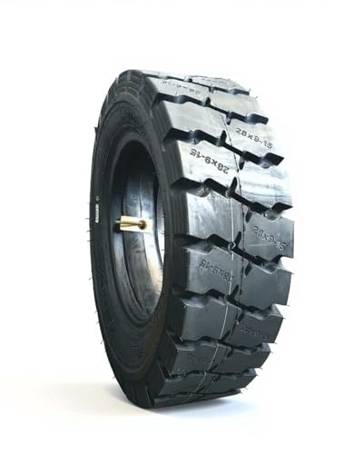 Heavy Duty Forklift Tire Set - 28x9-15, 14 Ply, Tube Type with Tube & Flap - Industrial Pneumatic Replacement for Warehouse Equipment