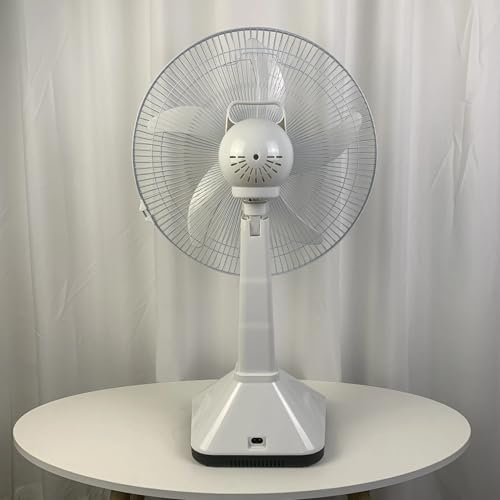 Image of Drumstone (𝗦𝗽𝗲𝗰𝗶𝗮𝗹 𝟭𝟬 𝗬𝗲𝗮𝗿𝘀 𝗪𝗮𝗿𝗿𝗮𝗻𝘁𝘆 16-Inch Rechargeable Fan - 6V Battery, 3-Speed Control, 180 Rotation, LED Light, Cordless & Portable & Emergency Use!