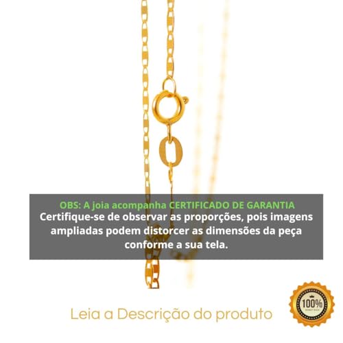 Modelo Corrente Piastrine | Cordão de Ouro 18K - Leve e Radiante. (40cm)