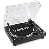 Vonyx DT6000 - DJ Plattenspieler mit Direktantrieb - Automatik Schallplattenspieler mit integriertem Vorverstärker, S-Tonarm, Record Player inkl. AT3600 Tonabnehmer, USB-Digitalisierung - Schwarz