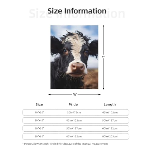 Couverture de qualité super douce impression vache plaid chaud