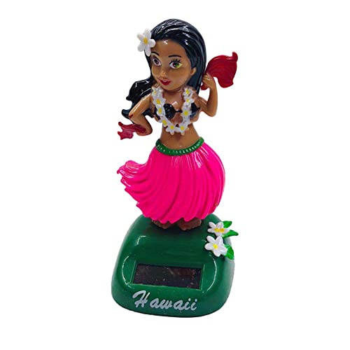 DIXIOUJAI Tableau De Bord De Voiture Dancing Girl, Solar Powered Dancing HulaGirl, Figurine Solaire Dansante, Hawaii HulaGirl Tableau De Bord Solaire Poupée Décoration, Danseuse Hawaienne Voiture (E)