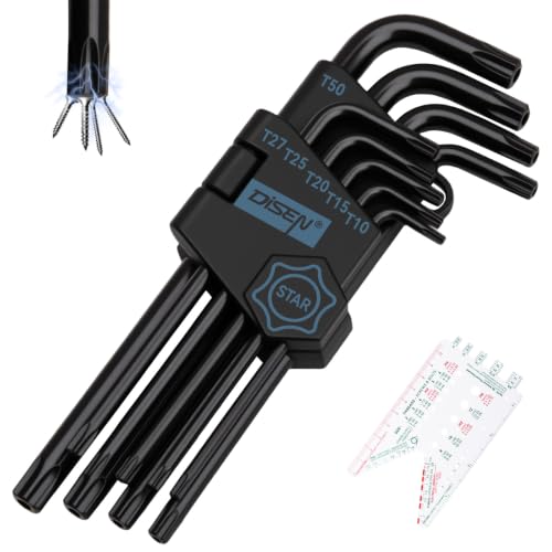 DISEN 9 Pieces Torx Star Allen Wrench Set