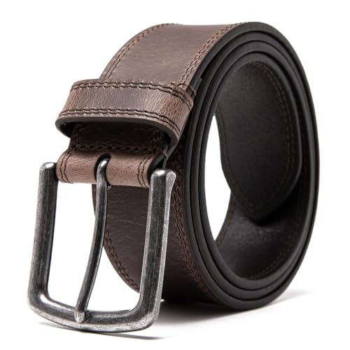 ayamoti Men's 100% Top Grain Leather Belt Men Classic Casual Jeans Genuine Leather Belt 38mm 1 1/2