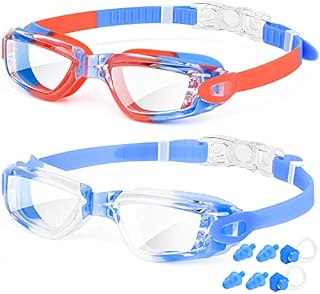 EasYoung Kids Swimming Goggles-2 Pack Swim Goggles Children for Boys Girls Teens age 3-15, Anti-Fog Clear Lens Goggles for Child
