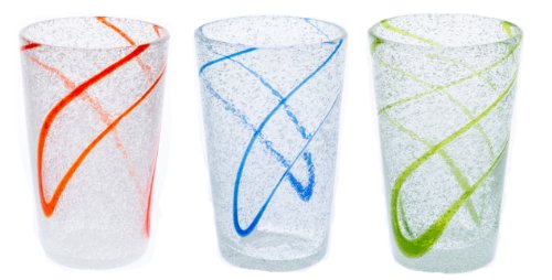 Set de 3 vasos de cristal espumoso colores miniatura 5