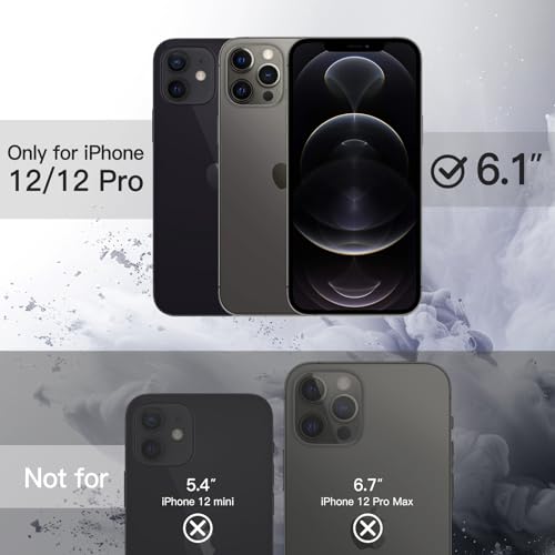 JETech iPhone 12/12 Pro 6.1インチ用 マグネット ケース MagSafeに対応 衝撃吸収 バンパーカバー ソリッドカラーマットTPUフレーム 傷つけ防止 クリアバック (ブラック)