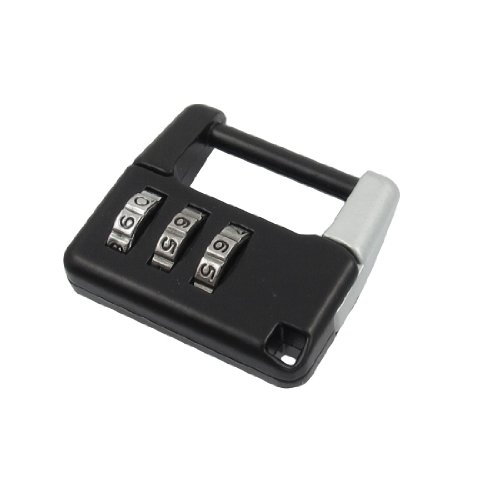 Image of Aexit Black Silver Padlocks & Hasps Tone 3 Digit Resettable Handbag Shape Mini Combination Padlocks Combination Padlock