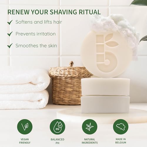 Foto von Bambaw | Rasierseife für Frauen | 80g | Rasierseife mit Aprikosenöl & Vitamin E | Rasierseife am Stück für alle Hauttypen | Rasierseife Frauen | Vegane Seife