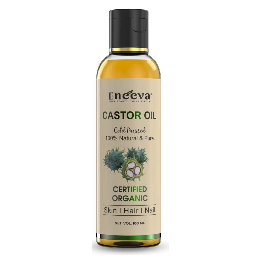 Eneeva Castor hair growth oil Cold-Pressed 100% Pure Castor Oil - For Hair Growth | castor oil | castor oil for eyebrows | castor hair oil | castor oil for eyelashes | castor oil for skin-100 ML