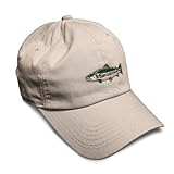 Soft Baseball Cap Fish Rainbow Trout Embroidery Ocean and Salmon Twill Cotton Dad Hats for Men Women Stone Design Only