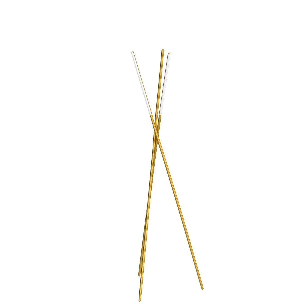 Brightech Stix LED Tripod Floor Lamp for Living Room - Dimmable Modern Standing Lamp with 3 Lights for Bedroom - Contemporary Office Lighting- Gold Antique Brass product thumbnail 5