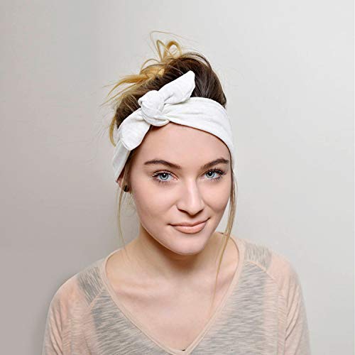 Dreshow 4 Pack Headbands For Women Bow Knotted Hair Band Facial Cloth Rabbit Ears Running Sport Elastic Hair Wrap #TOP4