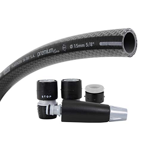 TATAY Tubo Da Giardino Premium 25 M, 5/8", Resistente Ai Raggi UVA, Senza BPA E Cadmio, Nero, Pressione Max 39 Bar - 4