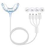 Teeth Whitening Accelerator Light, 16x Blue LED Light Mouth Tray Teeth Whitening Enhancer Light Trays Connected with iPhone/Android/USB for Home Use