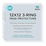 We R Memory Keepers 12x12 Ring Page Protectors 10 Pack, Non-Glare, Compatible with Most 3 Ring Albums, Perfect for Scrapbooking, Document Storage and More