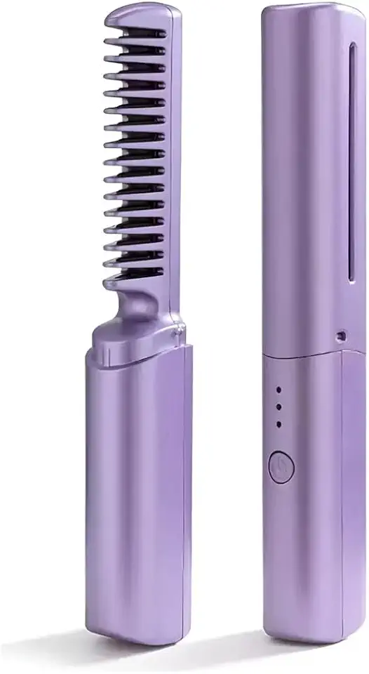 Pente Alisador Elétrico Portátil Recarregável USB Bivolt Domni