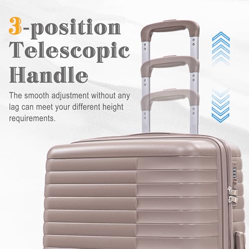 Image of Hardside 4 Luggage Sets, Lightweight Wave Suitcase with Spinner Wheel