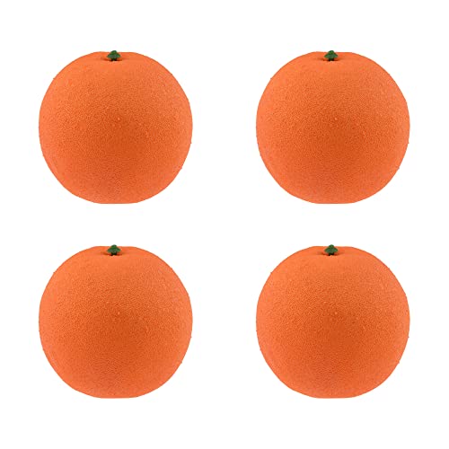 Hahiyo Artificial Orange Fruits Realistic Texture Vibrant Colors Authentic Detailed Lifelike Fake Decorative Fruits 4 Pcs For Dining Room Office Weddings Table Party Photoshoot Theater Show #TOP17