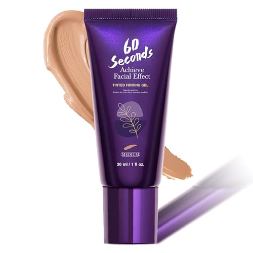 60 Second Tinted Firming Gel, Tattoo Cover Up Makeup Waterproof, Body Coverage Perfector Leg & Body, Waterproof Full Coverage No Transfer, All Over Complexion Perfector for All Skin Types (Medium)
