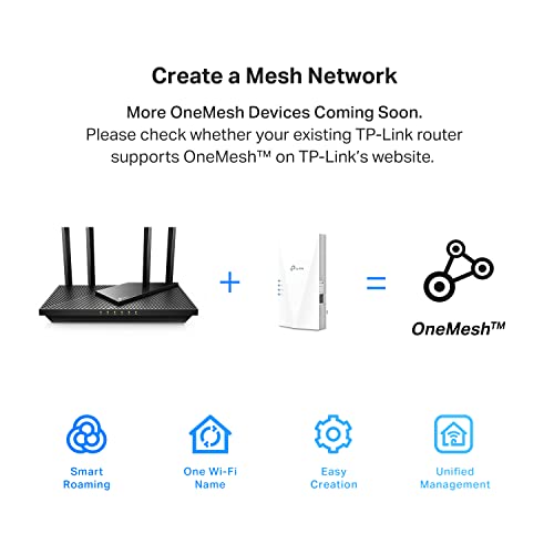 TP-Link AX1800 WiFi 6 Extender Internet Booster, Covers up to 1500 sq.ft and 30 Devices, Dual Band Wireless Signal Booster Repeater, Gigabit Ethernet Port, AP Mode, OneMesh Compatible(RE600X) by TP-Link - Image 5