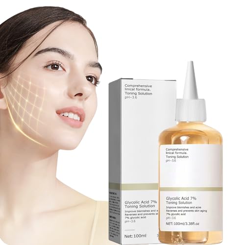 1Stück Glykolsäure 7% Toning Solution,Glykolsäure Toner,Hydrating Toning Resurfacing Solution for Moisturize & Strengthen Skin,Clean pores Unclog pores, Reverses&Prevents Skin Aging,100ml (1pcs)
