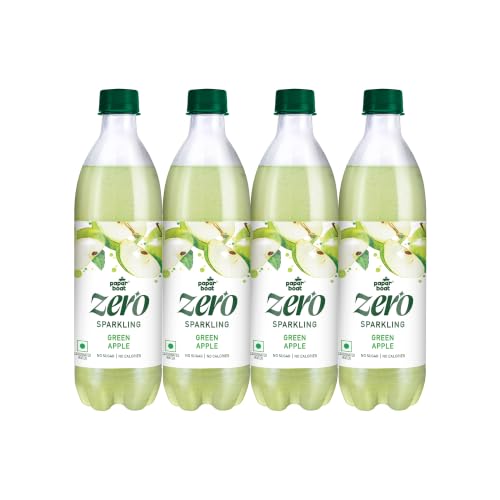 Image of Paper Boat Zero Green Apple Sparkling (Soda) Water - Pack of 4, 600 ml Each | Zero Sugar, Zero Calories | Sugar Free| Flavoured Carbonated Water | For adults | No Aspartame