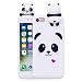 LAPOPNUT 3D Cartoon Panda Case for iPhone 6 iPhone 6S Hülle Soft Back Cover Handyhülle Candy Farbe Lovely Panda Bear Design Slim Flexible Schutzhülle Bumper, White