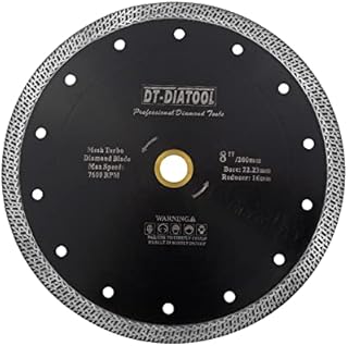 DT-DIATOOL Diamond Saw Blade 7 Inch / 180mm Cutting Disc with Mesh Turbo for Porcelain Tile Marble Ceramic Granite
