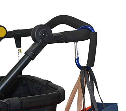 Ganchos para carrinho de bebê, pacote com 2 ganchos práticos para bolsa de compras, forte, grande, d