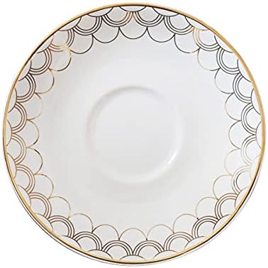 Clintons: China Tea Cup & Saucer, Art Deco Tea Cup, Friend Birthday Present Female, Tea Lover Christmas Present, Stocking Filler Gifts,White, 1156602