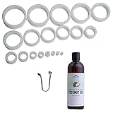 Fore-Stretch Rings (20-Piece-Set) with Cold-Pressed Coconut Oil and 'How to use' Booklet | Lab-Tested | Comfortable | Skin-Friendly Silicone