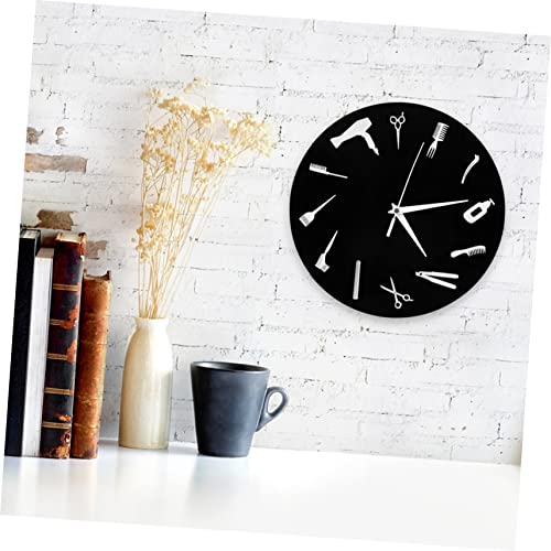Pendule murale design silencieuse en acrylique noir Ciieeo
