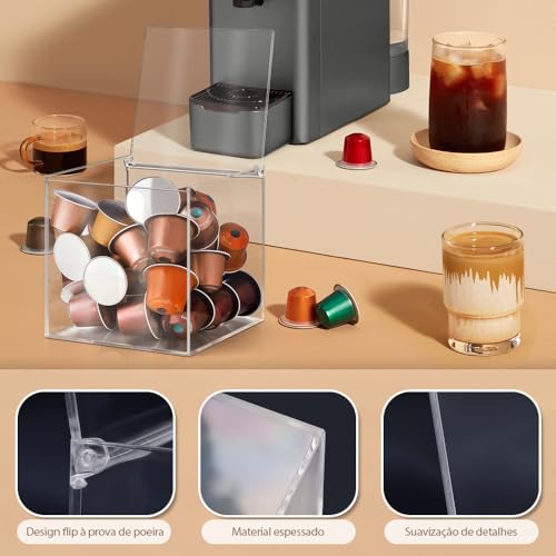 Porta Capsula,Caixa Organizadora de Cápsulas de Café, Porta Capsulas, Pote Porta Cápsulas de Café Cu