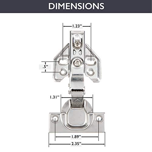 image for Ilyapa Soft Close Cabinet Hinges Satin Nickel, 2 Pack - Frameless Full