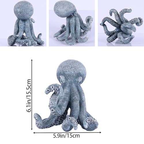 Escultura Decorativa de Pulpo Azul para Hogar miniatura 6