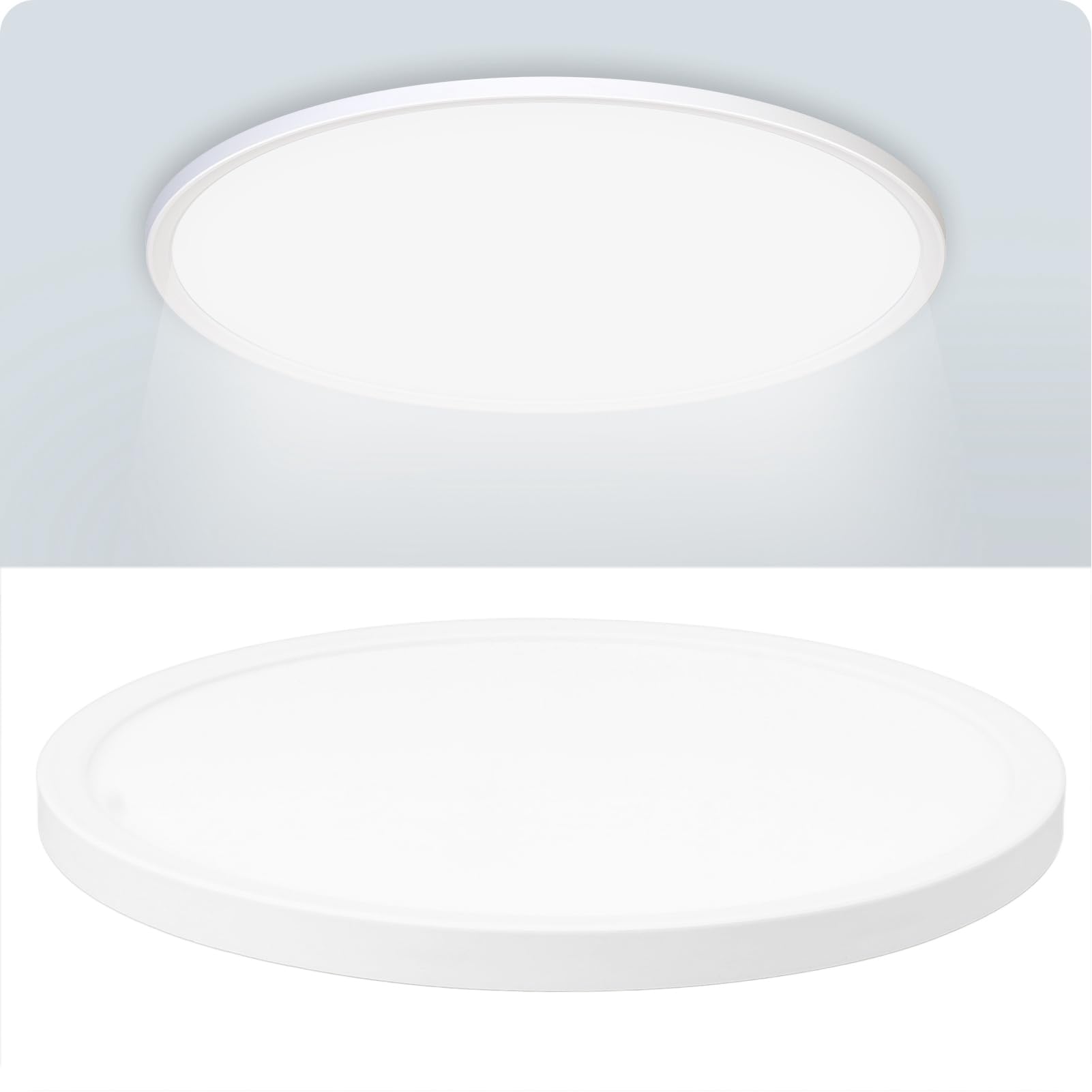 Cocoarm Lámpara de Techo Inteligente WiFi LED Lámpara de Techo 25W PVC PMMA 1800 a 6500K RGB 2300LM Ultra Delgada 11.5 X 11.5 X 1in para Dormitorio, Baño, Cocina, Sala de Estar