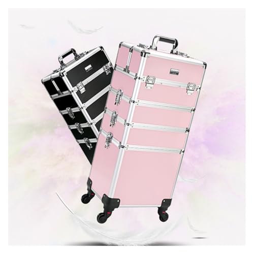 Mallette de maquillage combinée rose pour vos déplacements professionnels