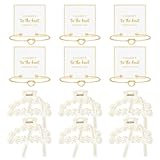 DEEKA 12 Pcs Bridesmaid Proposal Gifts, Pearl Hair Claw Clips & Bridesmaid Knot Bracelet Bachelorette Party Wedding Favors Bridal Party Present Hair Accessories for Women(Gold Bracelets)