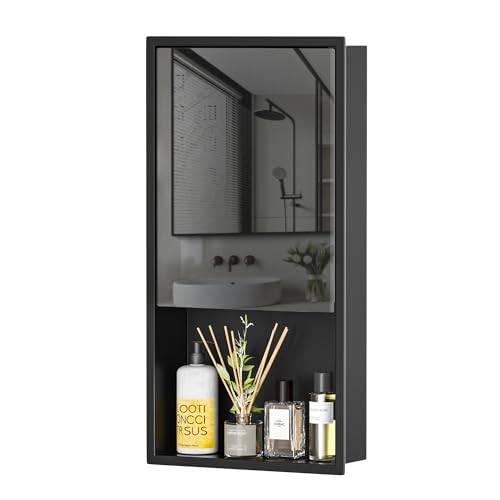 Bernkot 23.5‘’ x 11.7'' Shower Niche w/Glass Door, Recessed in