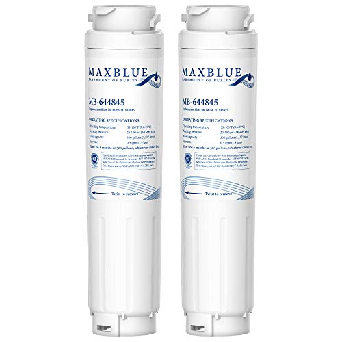 Maxblue 644845 Filtros de Agua para Frigorífico, Compatible con Bosch UltraClarity 644845, 00740560, 740560, 00499850, 00649379, 9000194412, 9000077104, MIELE/Haier 0060820860, 0060218743 (2)