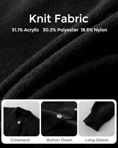 Image of Girls Cardigan Sweater School Uniforms Toddler Long Sleeve Button Knit Solid Sweaters Tops