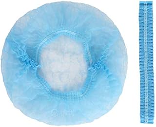 100 gorros desechables para el trabajo, gorros sanitarios, no tejidos, para chef, para el pelo, color azul, azul