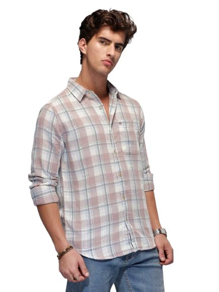 WROGN Men's Pure Cotton Slim Fit Checkered Shirt - Image 1