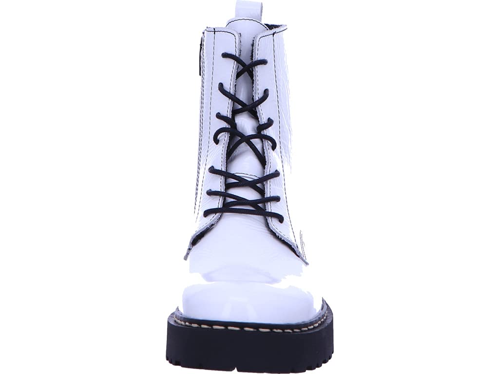 Schnürboot Schnürung Boots Damen Weiß Neu Größe 40 EU Weiß (weiß)