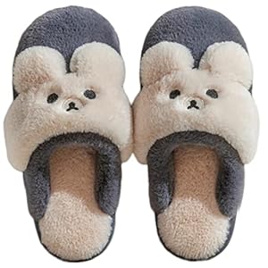 Epsion Womens Slippers Cute Animal Bunny Faux Fur Fluffy Winter Slip-On House Slippers Warm Plush Fuzzy Anti-Skid Indoor…