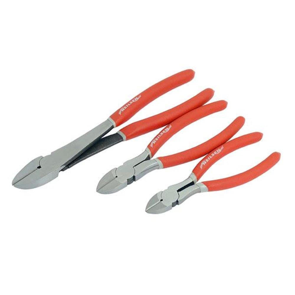 Heavy Duty Wire Side Cutter Pliers Set 3pc Polished 6"" 8"" 10"" - Diagonal