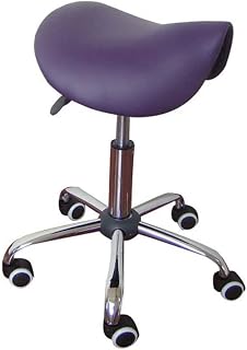 Stool on Wheels Heavy Duty Saddle Salon Massage Chair with Backrest Adjustable Swivel Hydraulic Gas Lift Stool for Hairdressing Manicure Tattoo Therapy Beauty Massage Spa Salon (Color : Blue) Yearn