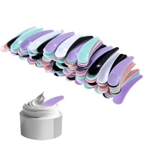 Guduling Lot de 200 spatules cosmétiques pour retirer le maquillage, spatules cosmétiques pour crème, spatules cosmétiques pour masque facial, crème pour...