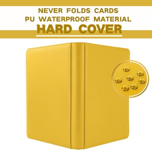 Image of 1000+ Pockets Trading Card Binder, 16-Pocket Card Ablum Compatible with MTG,Sports Cards & Other Standard Size Trading Cards (Yellow)